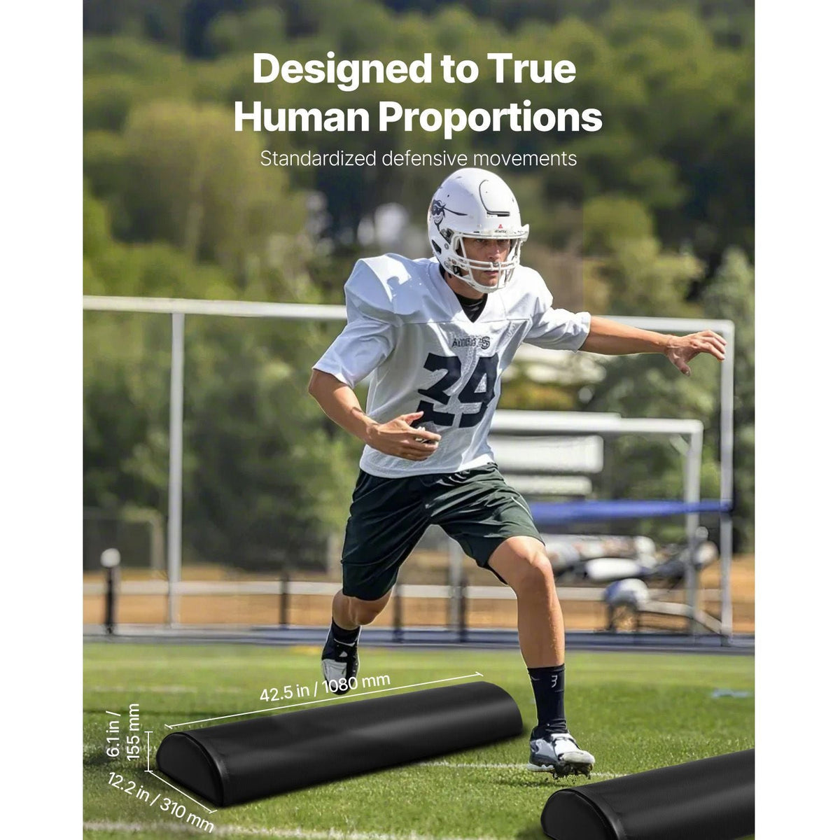 Football Tackling Dummy, 42.5 in PVC Step Over Dummy, High-Density Sponge Blocking Pad Equipment, Heavy Duty Tackle Dummies with Handles, Great for Footwork Drills Sports Training Practice, 2PCS