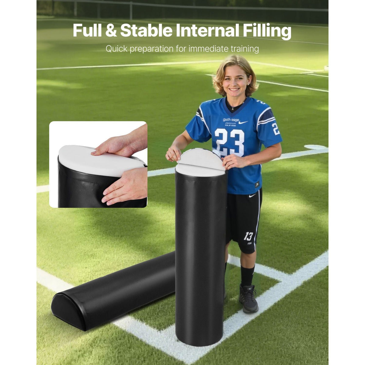 Football Tackling Dummy, 42.5 in PVC Step Over Dummy, High-Density Sponge Blocking Pad Equipment, Heavy Duty Tackle Dummies with Handles, Great for Footwork Drills Sports Training Practice, 2PCS