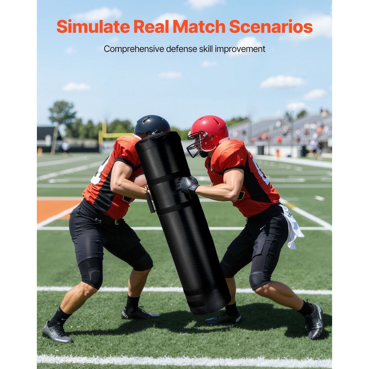 Football Tackling Dummy, 47.2 in Blocking Pad Equipment for Practice, Heavy Duty Tackle Dummies with Handles, Great for Contact Drills, Kickboxing, Martial Arts, Sports Training, 1PCS (UNFILLED)