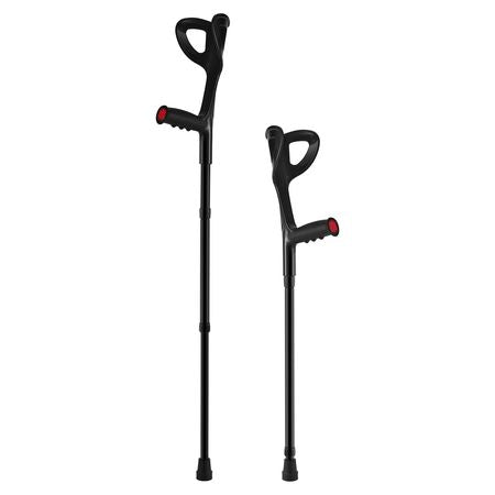 Forearm Crutches for Adults, Folding Walking Forearm Crutches with 10-Level Adjustable Height, Lightweight Aluminum Medical Crutches with Open Cuff for Leg Injury Surgery Disabled, 1 Pair 350LBS