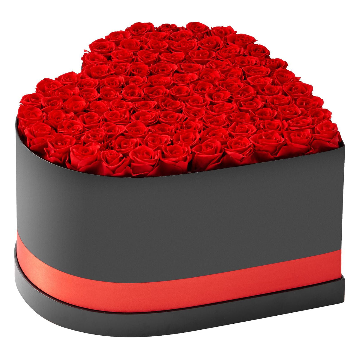 Forever Flowers, 100 Preserved Roses in a Heart Shape Box, Eternal Flowers Immortal Bouquet Birthday Present for Women Her Wife Mothers, Anniversary, Valentine's Day,Christmas, Red