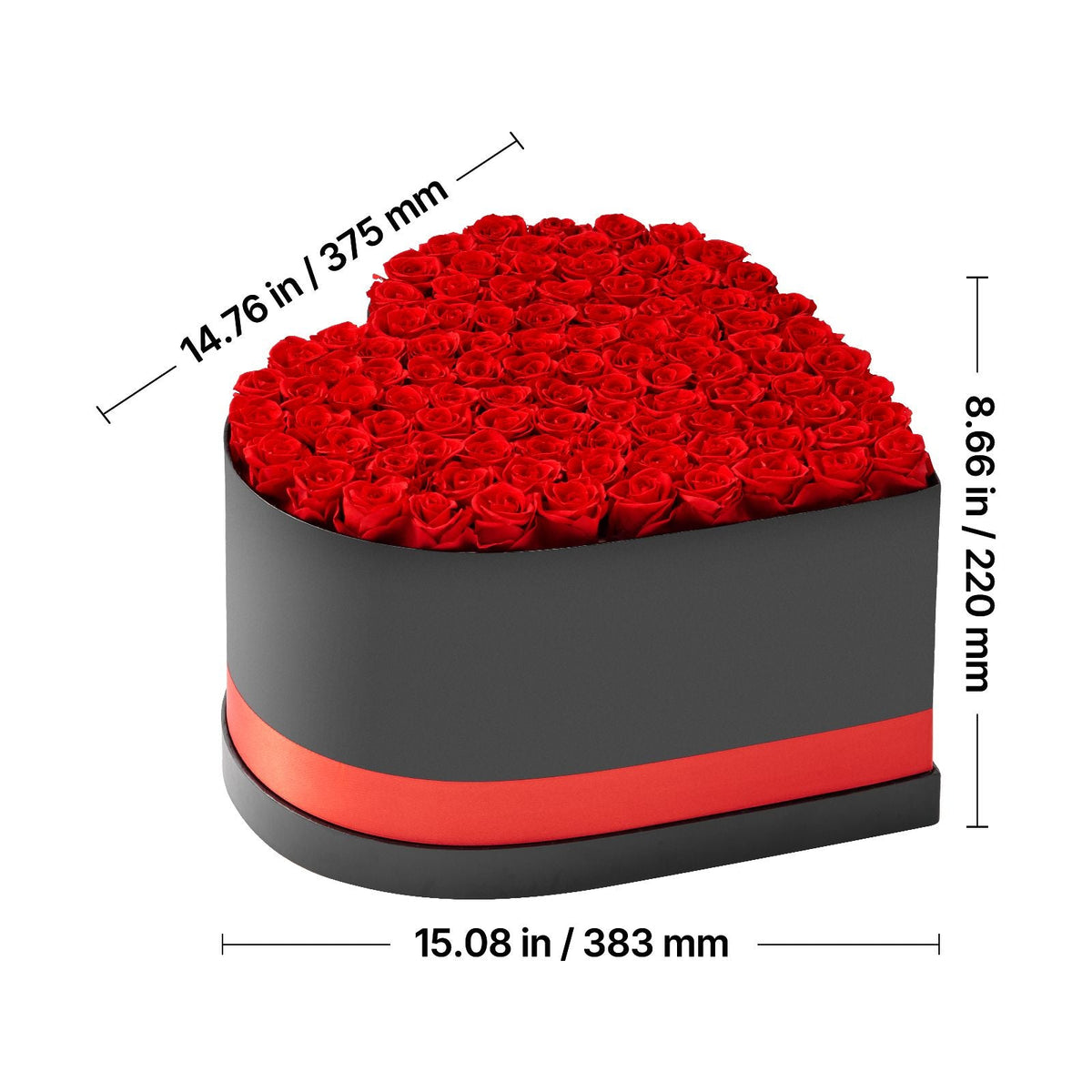 Forever Flowers, 100 Preserved Roses in a Heart Shape Box, Eternal Flowers Immortal Bouquet Birthday Present for Women Her Wife Mothers, Anniversary, Valentine's Day,Christmas, Red