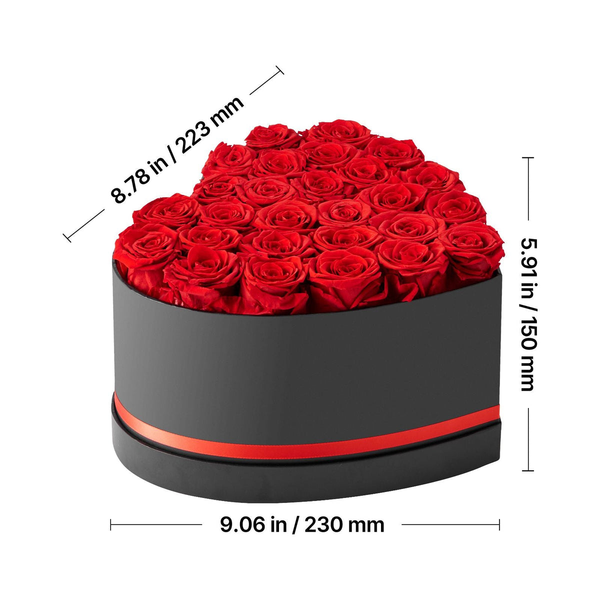 Forever Flowers, 27 Preserved Roses in a Heart Shape Box, Eternal Flowers Immortal Bouquet Birthday Present for Delivery Prime Women Her Wife Mothers, Anniversary, Valentine's Day,Christmas, Red