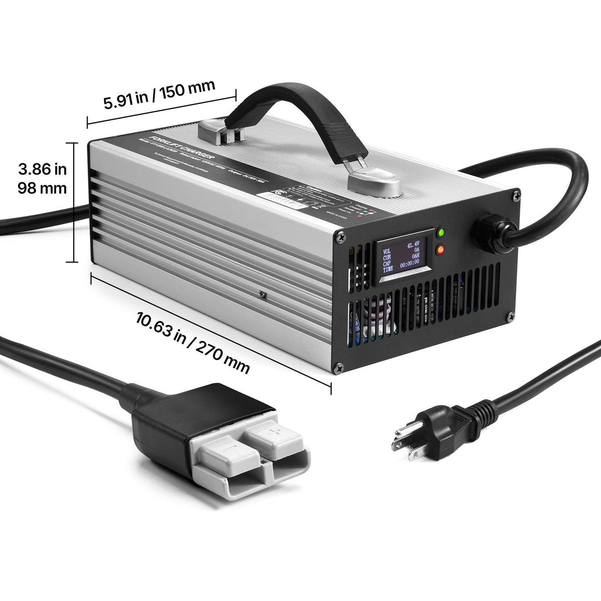 Forklift Battery Charger, 36V, 30A Smart Fully-Automatic Lead-Acid Battery Charger, 24 Volt Trickle Charger with Anderson Plug, Cooling Fan, OLED Display, for Forklift Golf Cart Floor Scrubber