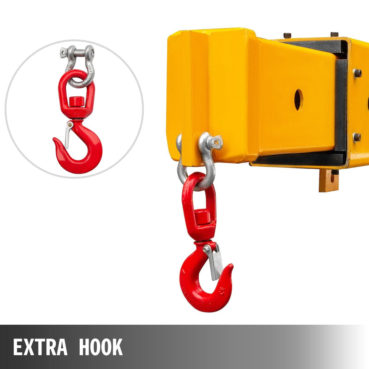 Forklift Mobile Crane 6000lbs/3T Capacity, Forklift Crane Attachment 2 Hooks, Forklift Lifting Hoist with Truss Jib Boom, Forklift Extension, Forklift Boom Attachment Towing Handling Equipment