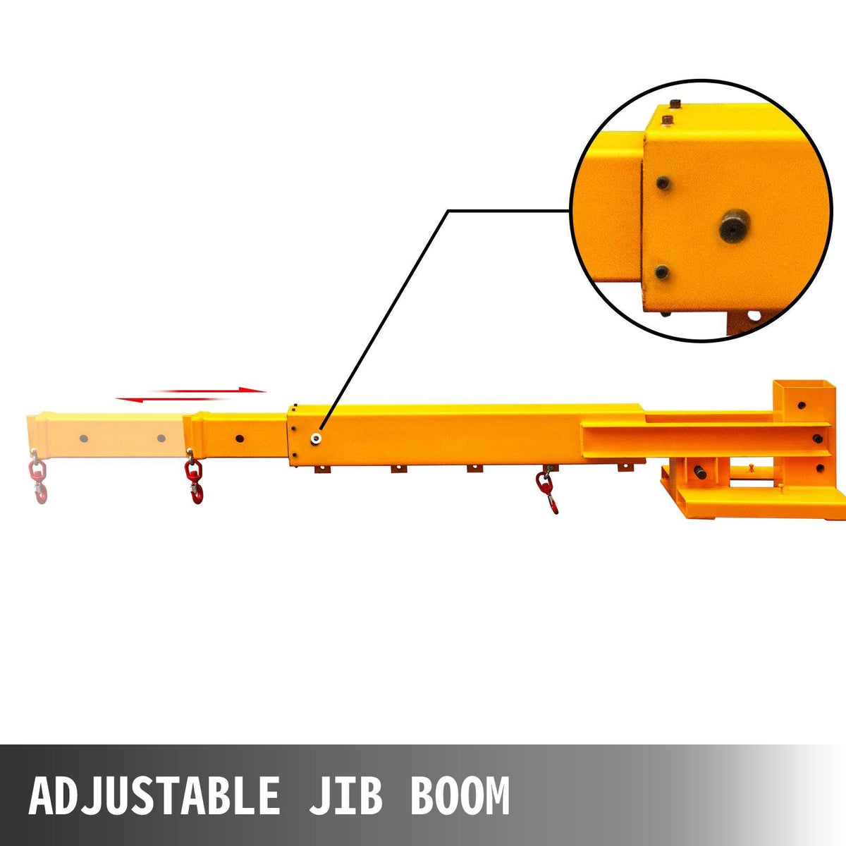 Forklift Mobile Crane 6000lbs/3T Capacity, Forklift Crane Attachment 2 Hooks, Forklift Lifting Hoist with Truss Jib Boom, Forklift Extension, Forklift Boom Attachment Towing Handling Equipment