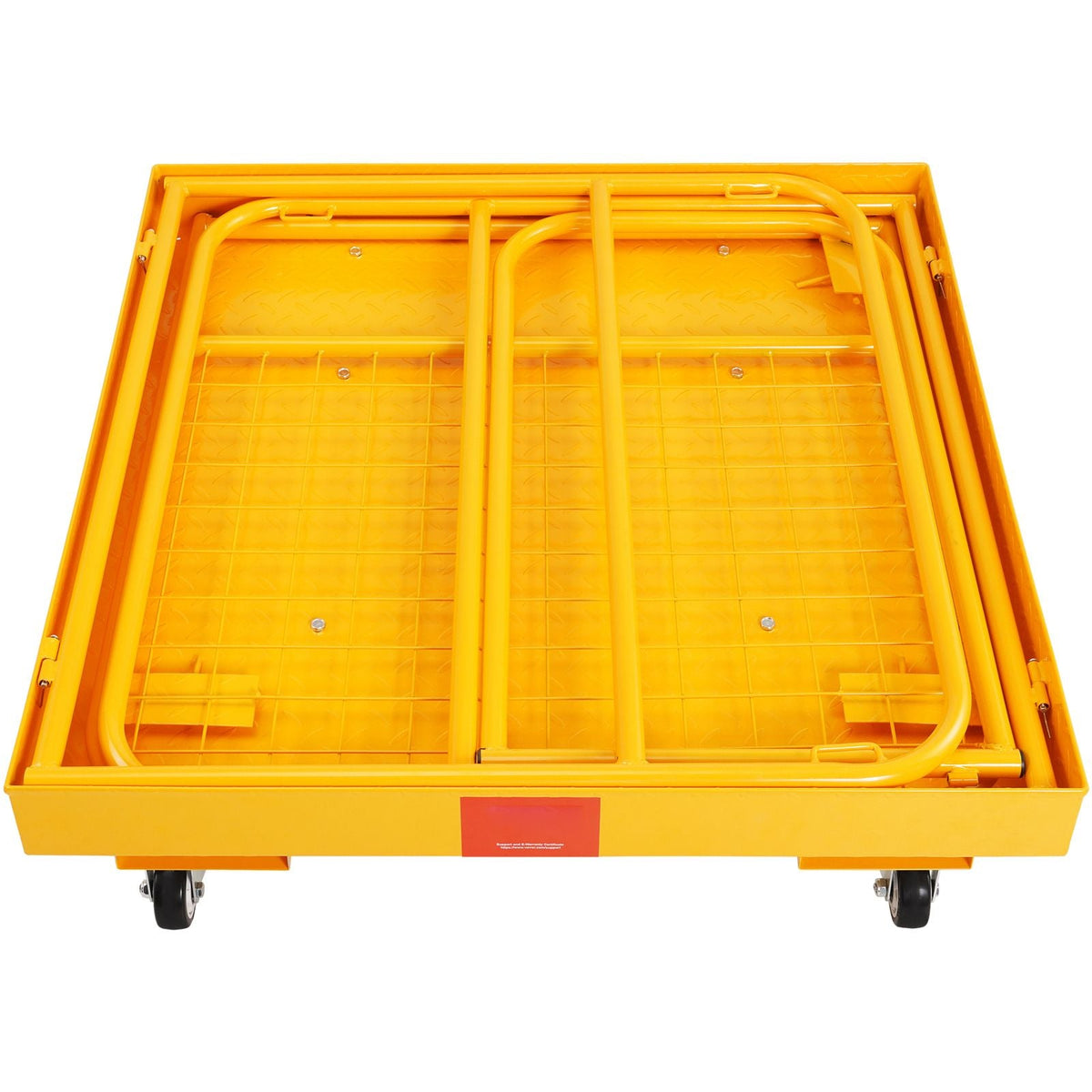 Forklift Safety Cage, 1200 lbs Load Capacity, 36 x 36 inches Folding Forklift Work Platform with Lockable Swivel Wheels, Drain Hole & Device Chain, Holds 1 to 2 Adults, Perfect for Aerial Work
