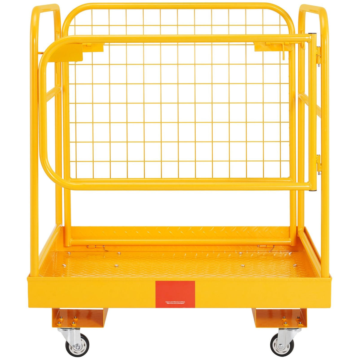 Forklift Safety Cage, 1200 lbs Load Capacity, 36 x 36 inches Folding Forklift Work Platform with Lockable Swivel Wheels, Drain Hole & Device Chain, Holds 1 to 2 Adults, Perfect for Aerial Work