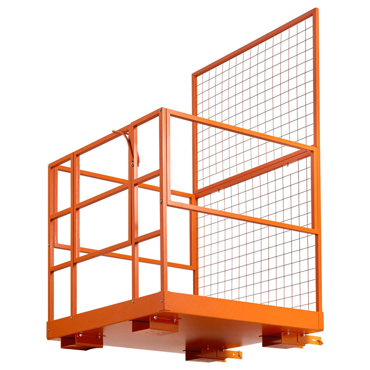 Forklift Safety Cage, 48.2 x 45.2 Inch, Heavy Duty Forklift Man Basket, 1400 lbs Capacity Collapsible Work Platform Lift Basket with Safety Harness & Lock, for Most Aerial Jobs Lifting Loader