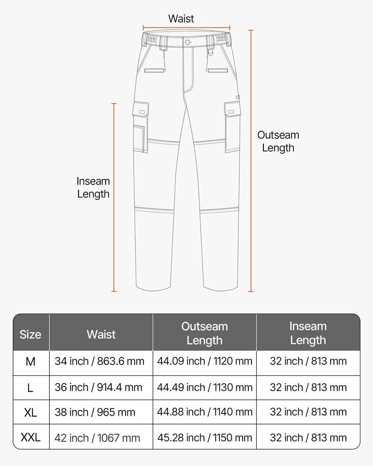 FR Pants for Men, 9 oz 100% Cotton, Flame-Resistant Cargo Pants with Multi-Pockets and Elastic Waist, Reinforced Tear-proof Stitching, Ideal for Welding Work and Casual Wear, XXL Size, Gray