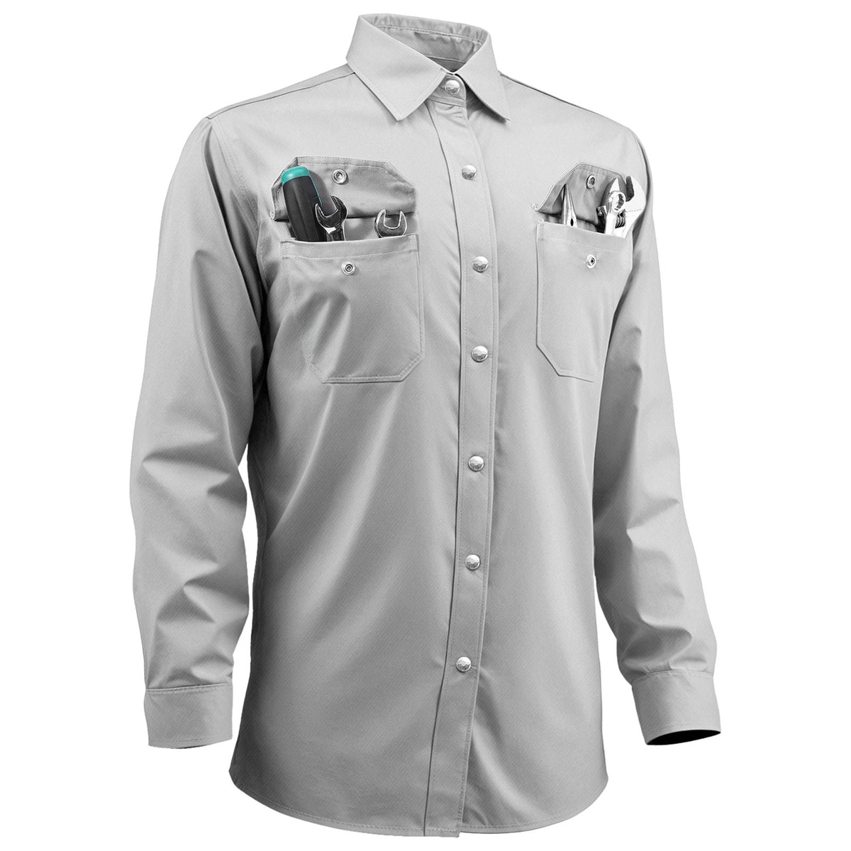 FR Shirts for Men, 7oz. Flame Resistant Welding Jacket, Machine Washable Cotton Heat-Resistant Welding Shirt, Meets ATPV 9.2 Cal/cm² Arc Rating - XL Size