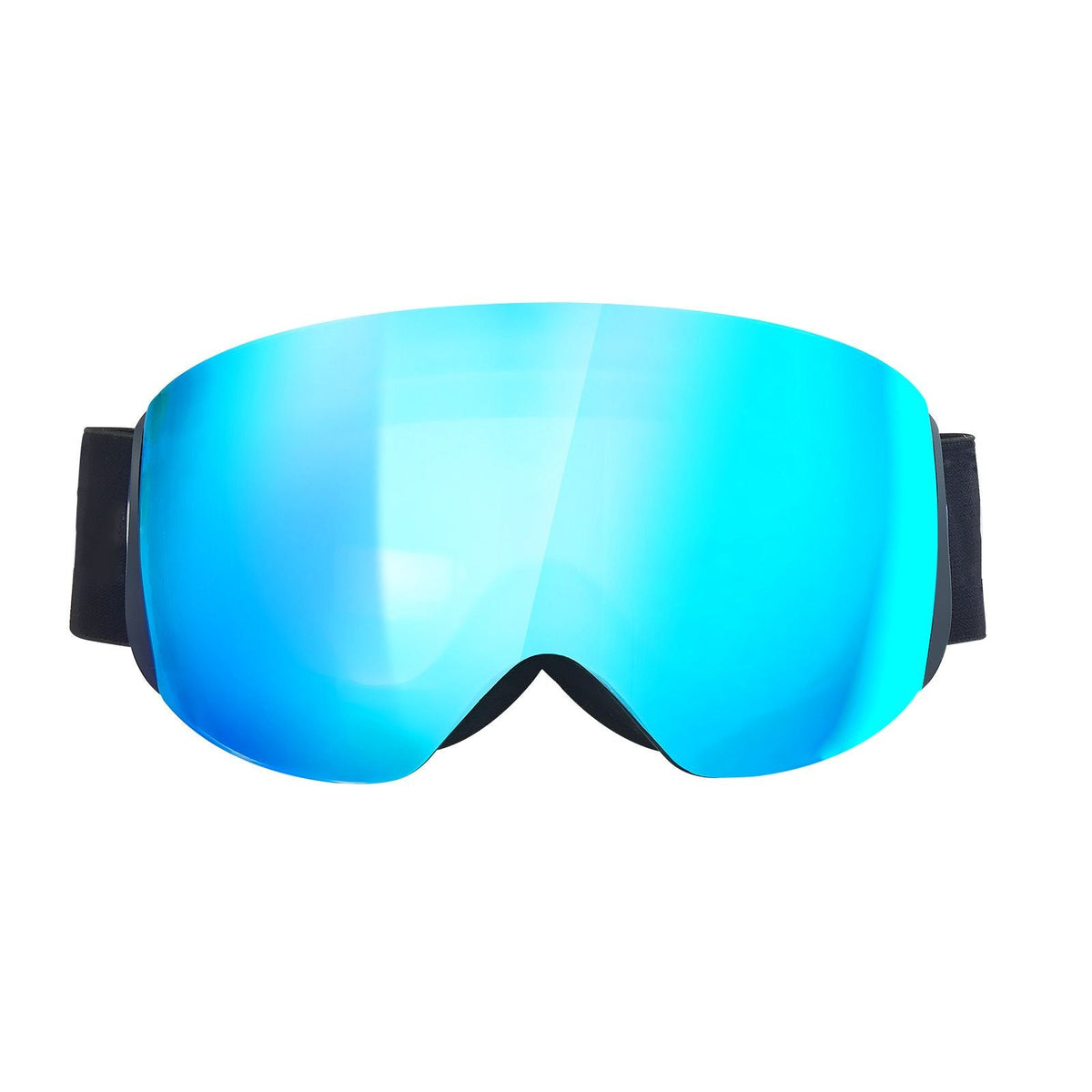 Frameless Ski Goggles, Spherical Lens with Blue Revo Coating, OTG Anti fog Snow Goggles for Men Women Youth, TPU Frame & Ventilation Structure, Suitable for Skiing, Skating, Snowboarding