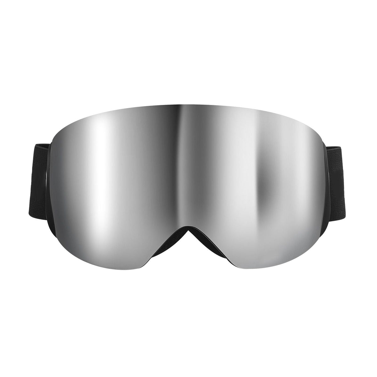 Frameless Ski Goggles, Spherical Lens with Silver Mirror Revo Coating, OTG Anti fog Snow Goggles for Men Women, TPU Frame & Ventilation Structure, Suitable for Skiing, Skating, Snowboarding