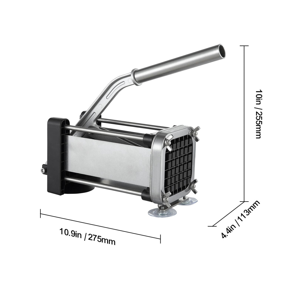 French Fry Cutter, Potato Slicer with 1/2-Inch Stainless Steel Blade, Manual Potato Cutter Chopper with Suction Cups, Great for Potato, French Fries, Cucumber, Vegetables, Carrot