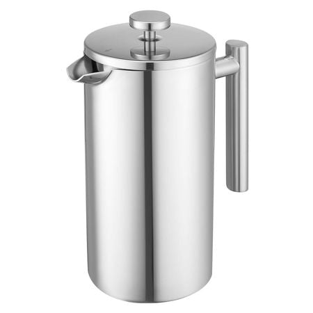 French Press Coffee Maker, 51 Ounce 1.5 Liter Stainless Steel Coffee Press Tea Maker with Filter, Large Double Wall Insulated French Presses Cold Brew for Camping Travel Home Kitchen, Silver