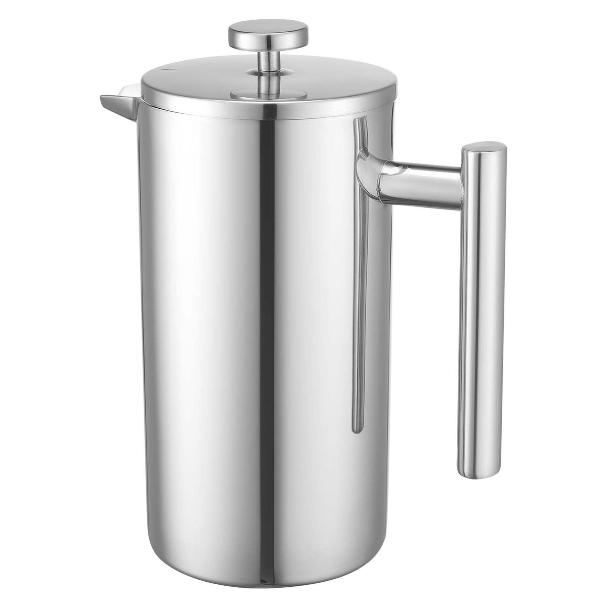 French Press Coffee Maker, 51 Ounce 1.5 Liter Stainless Steel Coffee Press Tea Maker with Filter, Large Double Wall Insulated French Presses Cold Brew for Camping Travel Home Kitchen, Silver