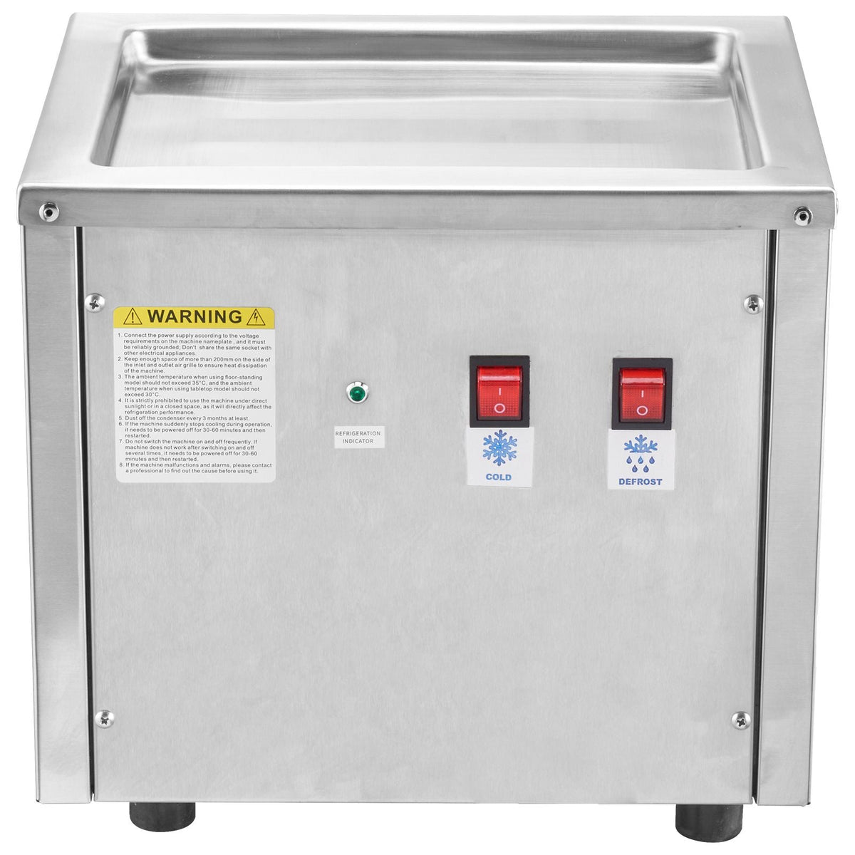 Fried Ice Cream Roll Machine, 11" x 9.5" Stir-Fried Ice Cream Pan, Stainless Steel Rolled Ice Cream Maker with Compressor and 2 Scrapers, for Making Ice Cream, Frozen Yogurt, Ice Cream Rolls