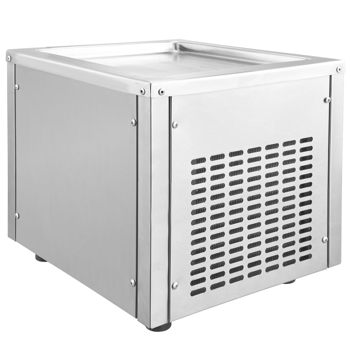 Fried Ice Cream Roll Machine, 11" x 9.5" Stir-Fried Ice Cream Pan, Stainless Steel Rolled Ice Cream Maker with Compressor and 2 Scrapers, for Making Ice Cream, Frozen Yogurt, Ice Cream Rolls