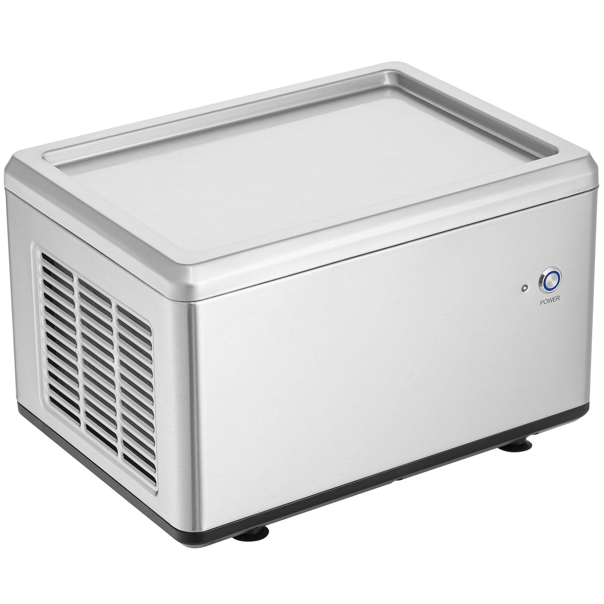 Fried Ice Cream Roll Machine, 12.6" x 8.5" Stir-Fried Ice Cream Pan, Stainless Steel Rolled Ice Cream Maker with Compressor and 2 Scrapers, for Making Ice Cream, Frozen Yogurt, Ice Cream Rolls
