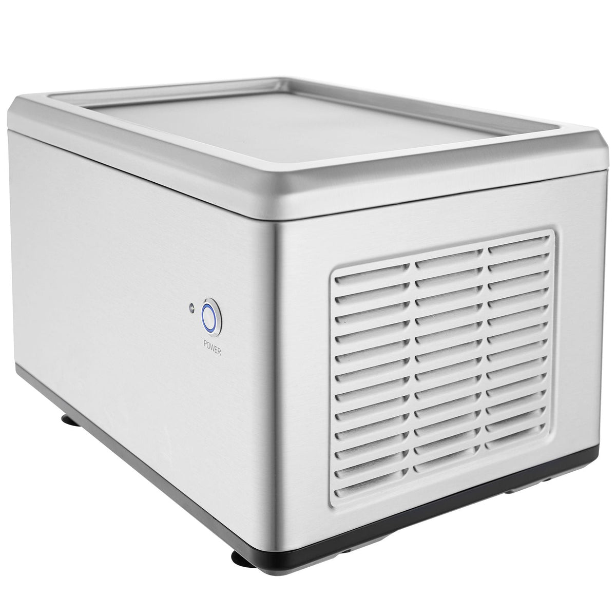 Fried Ice Cream Roll Machine, 12.6" x 8.5" Stir-Fried Ice Cream Pan, Stainless Steel Rolled Ice Cream Maker with Compressor and 2 Scrapers, for Making Ice Cream, Frozen Yogurt, Ice Cream Rolls