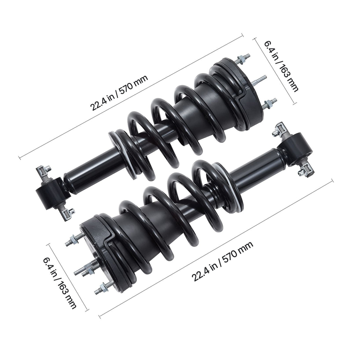 Front Air Shock Absorber Strut, 2 PCS, Compatible with Cadillac Escalade/ESV/EXT, GMC Sierra, Chevrolet Avalanche/Silverado/Suburban/Tahoe, Replacement for 19300066 22853793 19368455 19368456