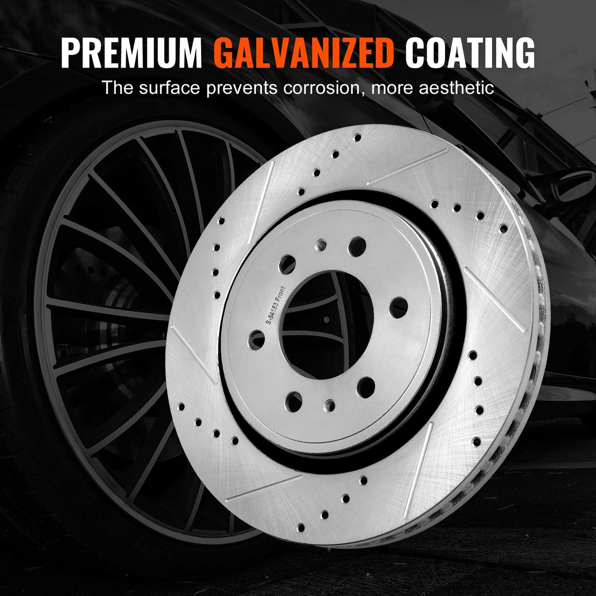 Front and Rear Brake Kit Compatible with 2012-2020 Ford F-150(MPB Only), Drilled and Slotted Brake Rotors Ceramic Brake Pads Replacement, 13.8" Front Rotors 13.7" Rear Rotors