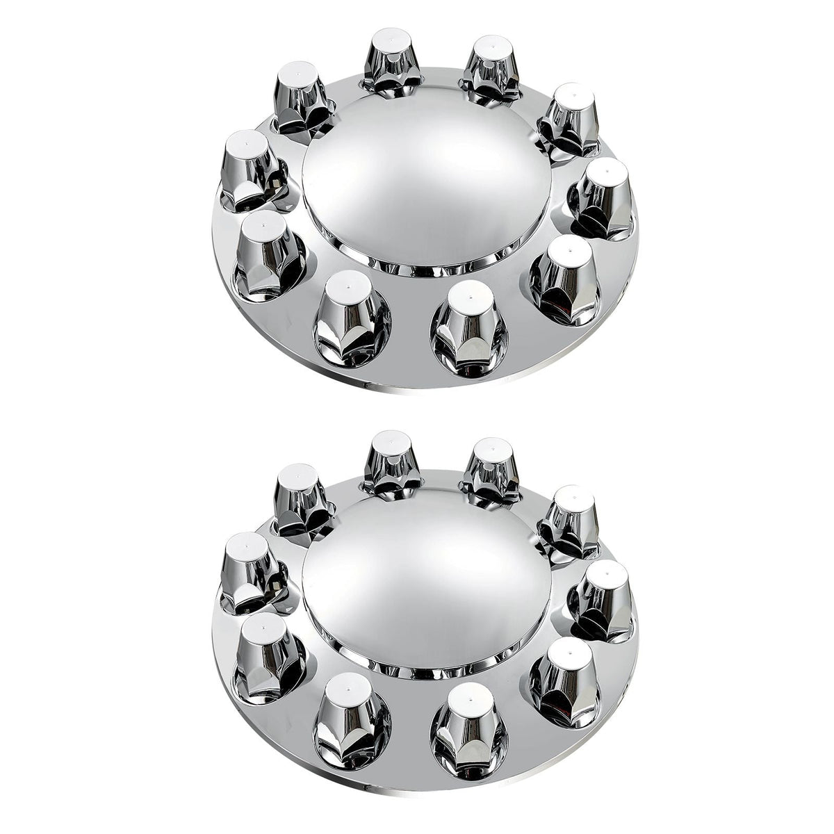 Front Axle Wheel Covers, Dome Axle Cover for Semi Truck, ABS Electroplate Rust-Resistant Lug Nut Covers, Universal Fit, Installation Tool Included, Complete Axle Cover Combo Kit