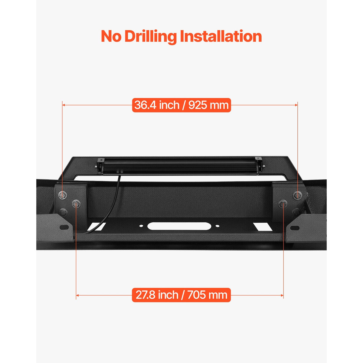 Front Bumper Compatible with 2016-2023 Toyota Tacoma (Excluding Tacoma TRD/Tacoma TRD Sport), Pickup Truck Bumper with LED Light Bar, Winch Plate & D-Rings Mounts