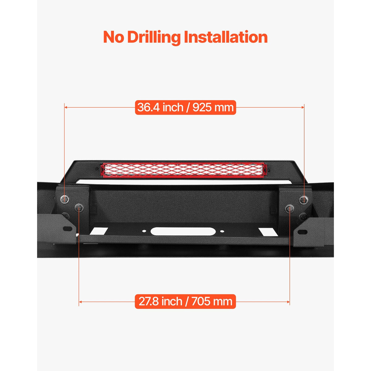 Front Bumper Compatible with 2016-2023 Toyota Tacoma (Excluding Tacoma TRD/Tacoma TRD Sport), Pickup Truck Bumper with Winch Plate & D-Ring Mounts, Heavy-Duty Steel Front Bumpers