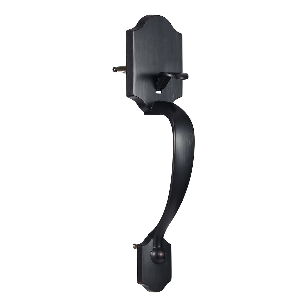 Front Door Handle and Deadbolt Set, Front Door Lock Set with Interior Knob, Adjustable Hole Spacing Single Cylinder Handleset, for Right and Left Handed Entrance, Brushed Oil Rubbed Bronze