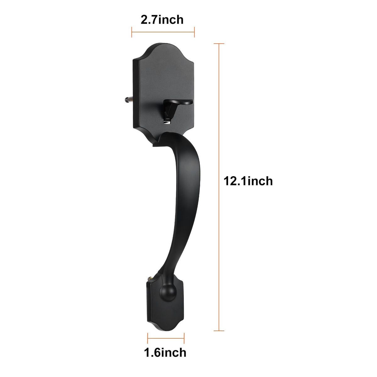 Front Door Handle and Deadbolt Set, Matte Black Front Door Lock Set with Interior Knob, Adjustable Hole Spacing Single Cylinder Handleset, for Right and Left Handed Entrance and Front Door