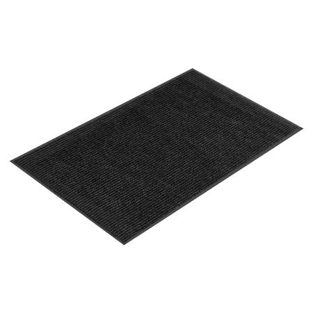 Front Door Mat, 10 x 3 ft Commercial Floor Mat for Indoor and Outdoor, Stylish Striped Industrial Carpet with PVC Backing, Heavy Duty Washable Entry Rug for Hallway, Balcony, Garage, Grey