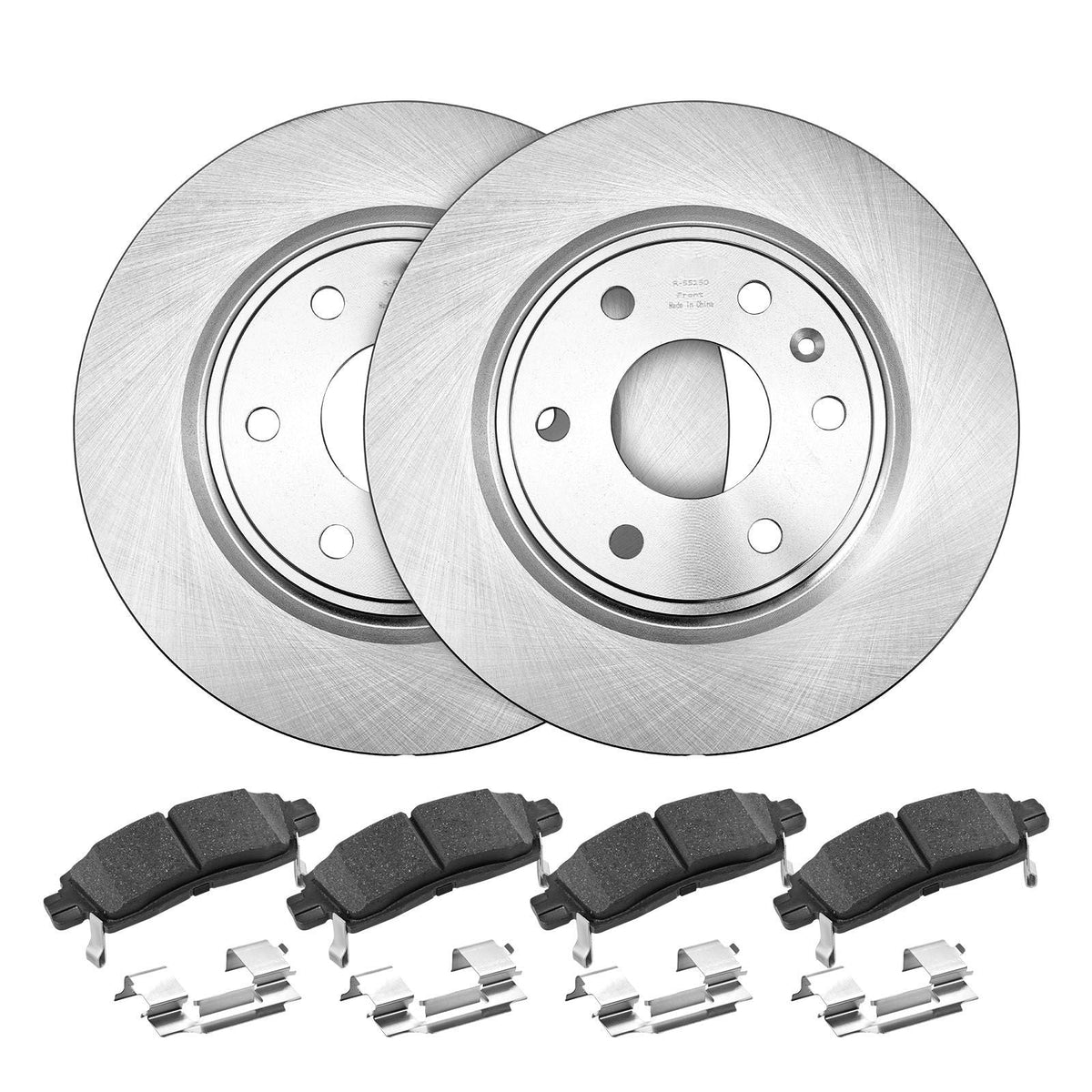 Front & Rear Brake Kit Compatible with 2008-2017 Buick Enclave, 2009-2017 Chevrolet Traverse/2007-2010 Saturn Outlook, 2007-2016 GMC Acadia/2017 GMC Acadia Limited, Hollow Brake Rotors Pads Kit