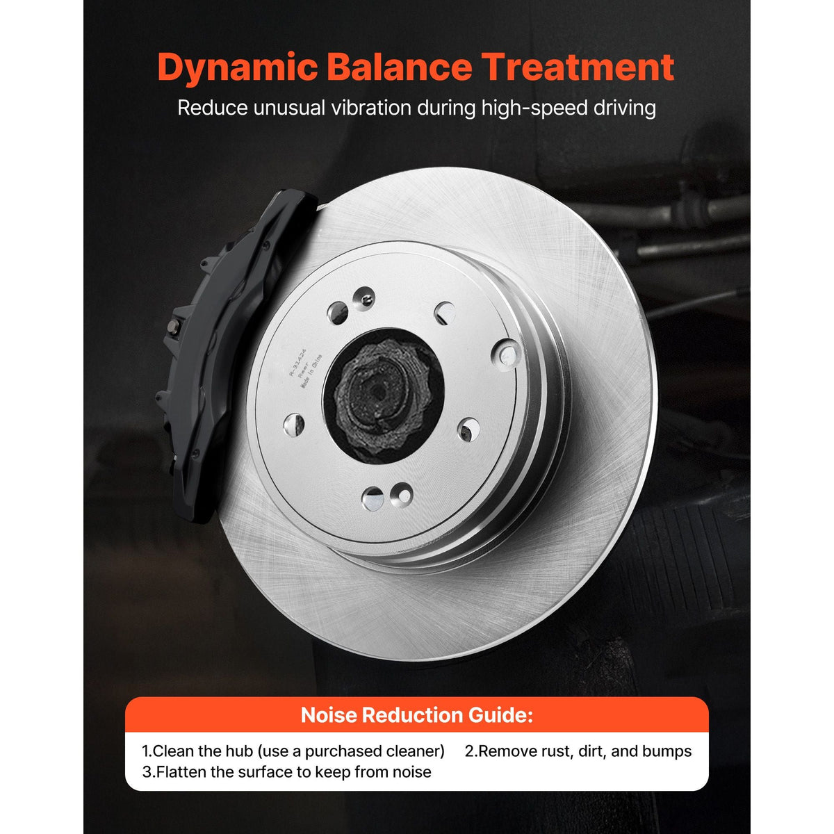 Front & Rear Brake Kit Compatible with 2011-2014 Hyundai Sonata, 2015 Hyundai Sonata (Hybrid, Hybrid Limited; Non-Turbo; Models w/Manual Parking Brake), Hollow Brake Rotors & Solid Rear Rotors