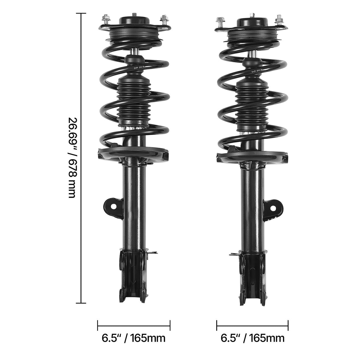 Front Shock Absorber Strut Assembly, 2Pcs Shock and Strut Assembly with Coil Spring, Compatible with 2011-2013 Kia Sorento, Automotive Replacement Struts for OE 172712 / 172713