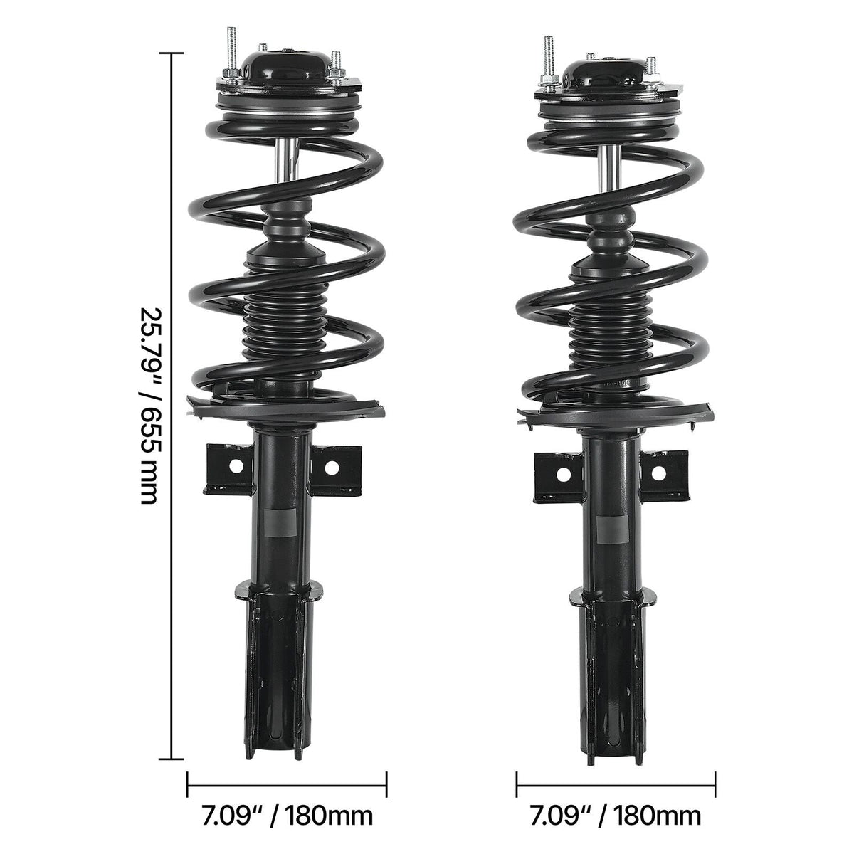 Front Shock Absorber Strut Assembly, 2Pcs Shock and Strut Assembly with Coil Spring, Fit 2007-2012 GMC Acadia, 2008-2012 Buick Enclave, 2009-2012 Chevrolet Traverse, Replace OE 11680 / 172518