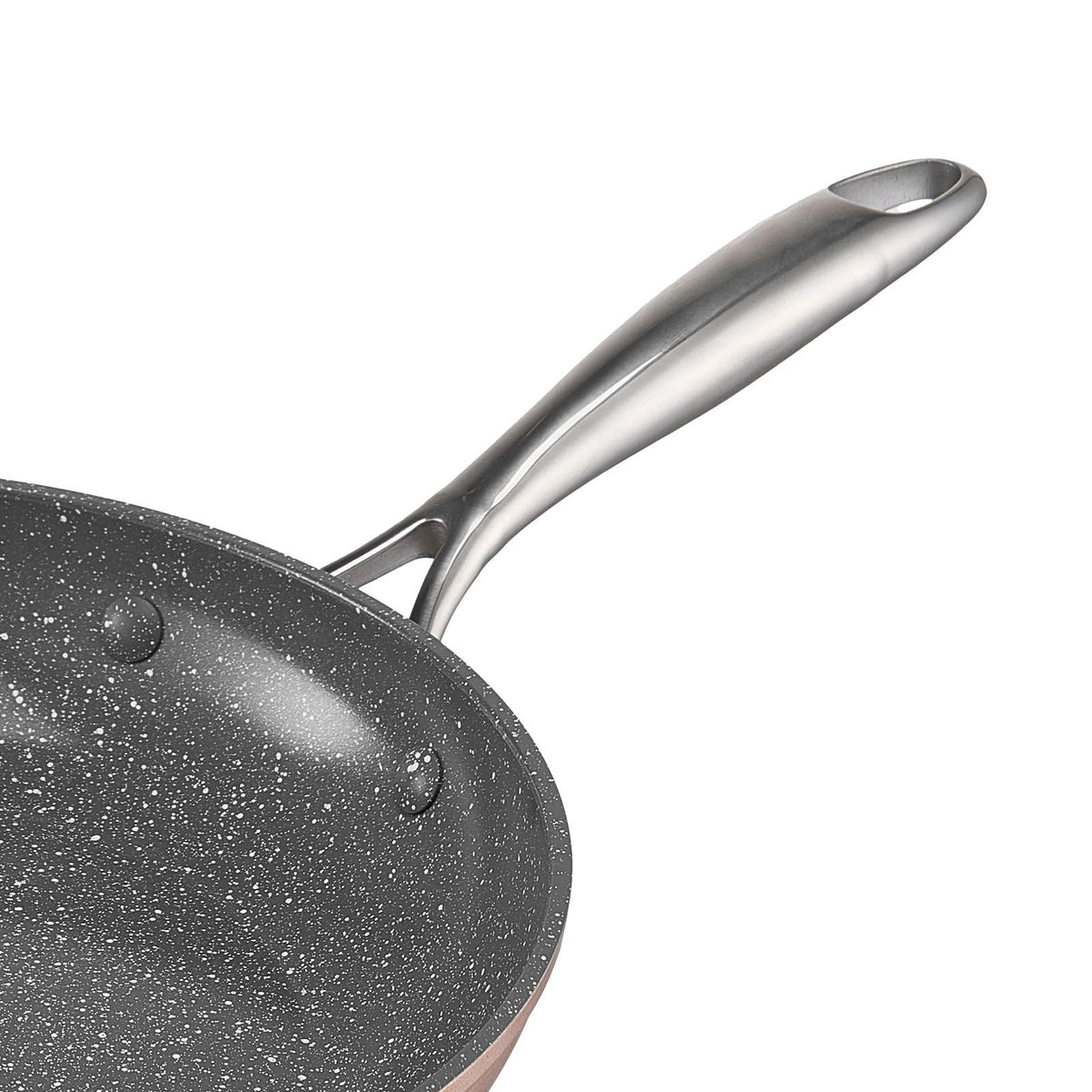 Frying Pan Skillet, Aluminum Egg Fry Pans, 3 Piece (8, 10, 12 in), Nonsitck Ceramic Heavy-Duty Skillets with Heat-Resistant Handle, Chef's Cookware, for Oven, Gas, Electric, Induction, Grey