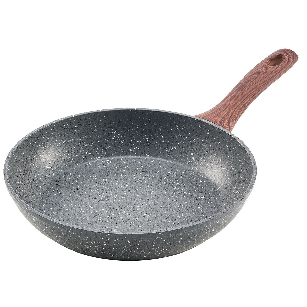 Frying Pan Skillet, Aluminum Egg Fry Pans, 3 Piece Set (9.5, 11, 12 in), Nonsitck Heavy-Duty Skillets with Heat-Resistant Handle, Chef's Kitchen Cookware, for Gas, Electric, Induction, Grey
