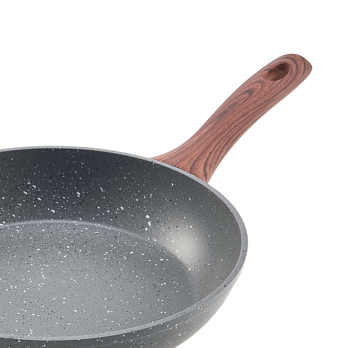 Frying Pan Skillet, Aluminum Egg Fry Pans, 3 Piece Set (9.5, 11, 12 in), Nonsitck Heavy-Duty Skillets with Heat-Resistant Handle, Chef's Kitchen Cookware, for Gas, Electric, Induction, Grey