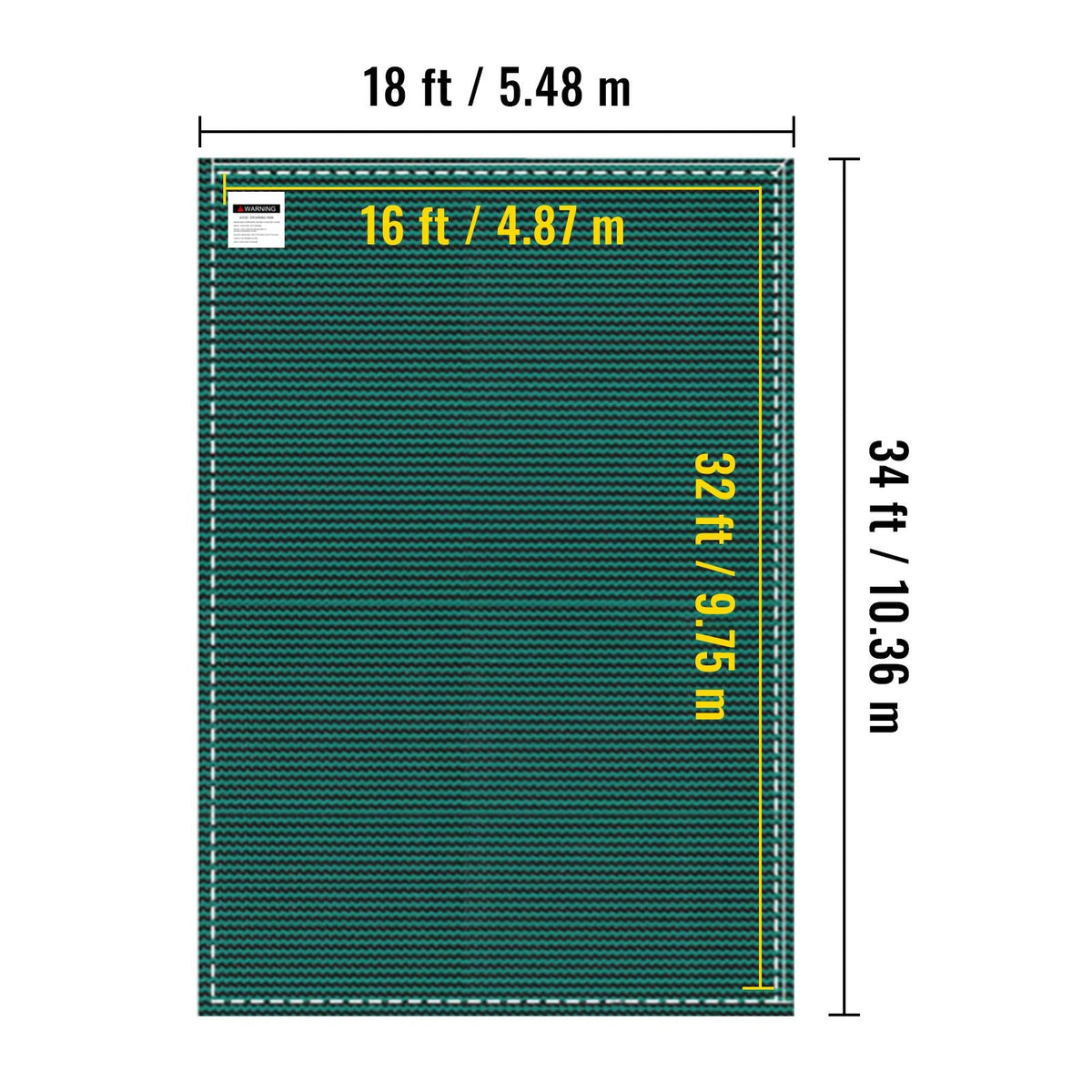 ft 16x32 Pool Safety Cover, Green