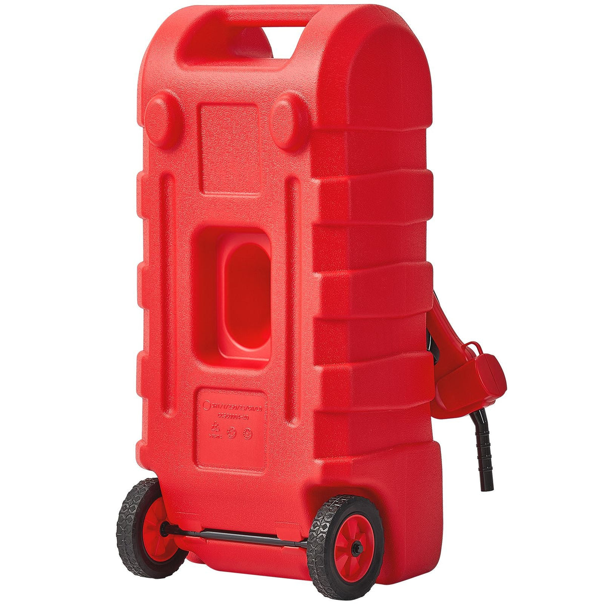 Fuel Caddy, 15 Gallon, Portable Fuel Tank with Gravity & Hand Pump Modes, Fuel Tank Container with Wheels, 10 ft Delivery Hose & Manual Pump, Gas Caddy for Motorboats, ATVs, Gasoline & Diesel