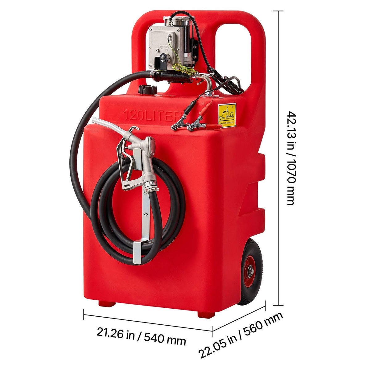 Fuel Caddy, 32 Gallon, Portable Fuel Tank with 12V DC 15 GPM Electric Fuel Transfer Pump, 13 ft Delivery Hose & Aluminum Alloy Manual Nozzle, Gas Caddy for Motorboats, ATVs, Diesel & Gasoline