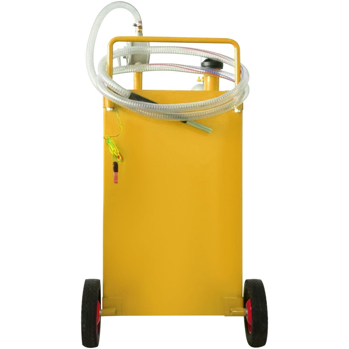 Fuel Caddy, 35 Gallon, Gas Storage Tank on 4 Wheels, with Manuel Transfer Pump, Gasoline Diesel Fuel Container for Cars, Lawn Mowers, ATVs, Boats, More, Yellow