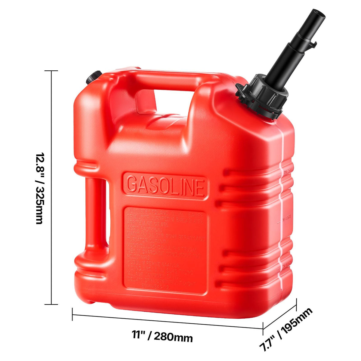 Fuel Container, 5 Gallon, Gas Tank with Spout & Clear Scale, 15 L/min Max Flow Rate, Secure & Leak-proof, Portable Flat Fluid Container for Most Cars Motorcycle ATV UTV, Red, 4 Packs