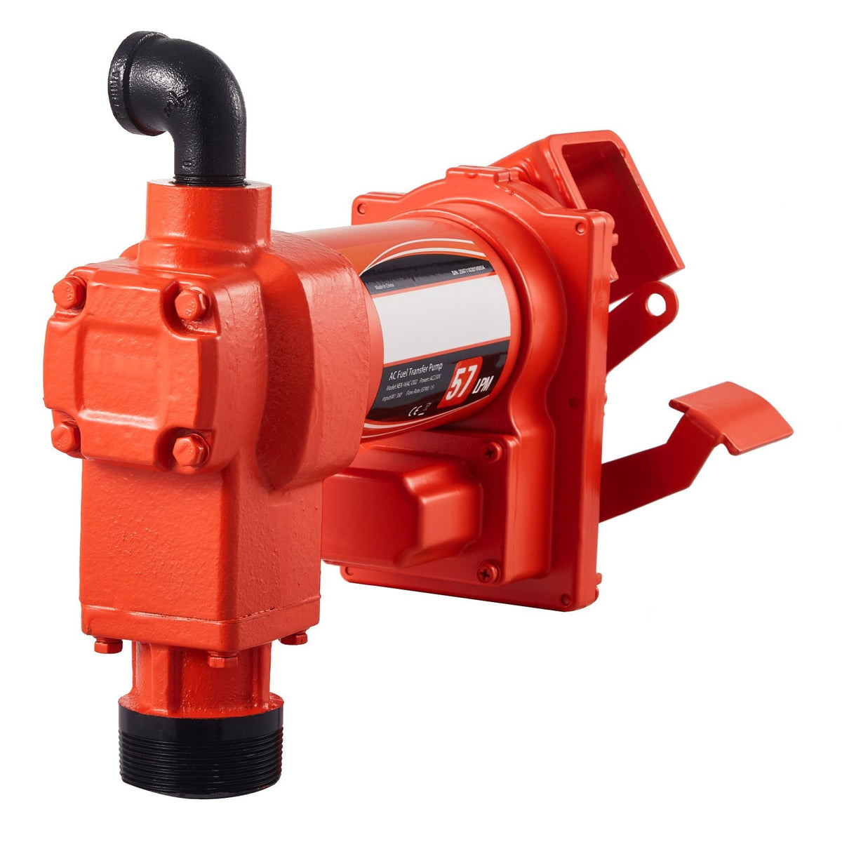 Fuel Transfer Pump 110V, 15 GPM 57 L/min, AC Electric Oil Transfer Pump, 8 ft/2.4 m Max Suction Lift, 37 ft/11.28 m Max Lift, Overheat Protection, for Gasoline Diesel Kerosene Biodiesel Ethanol