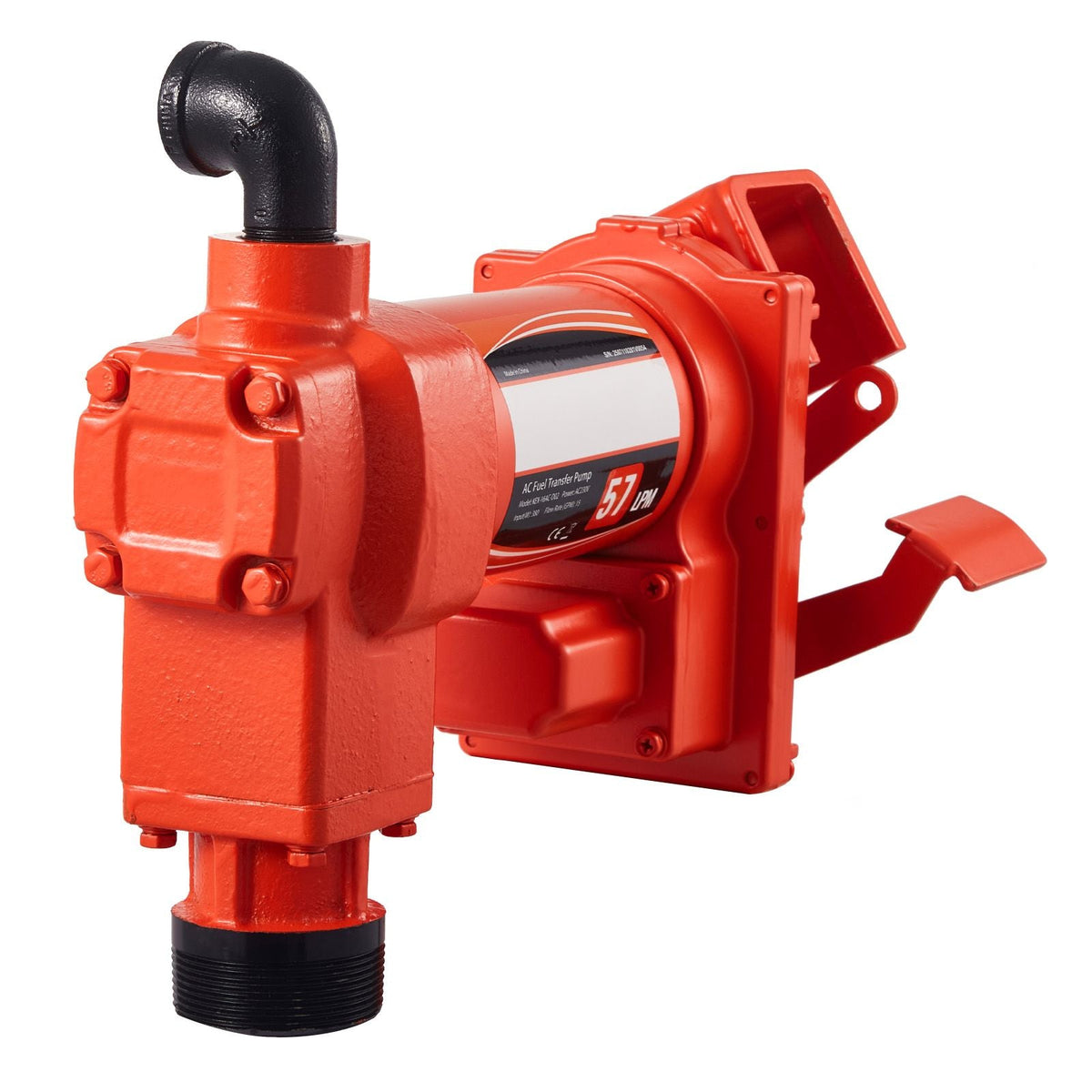 Fuel Transfer Pump 110V, 15 GPM 57 L/min, AC Electric Oil Transfer Pump, 8 ft/2.4 m Max Suction Lift, 37 ft/11.28 m Max Lift, Overheat Protection, for Gasoline Diesel Kerosene Biodiesel Ethanol