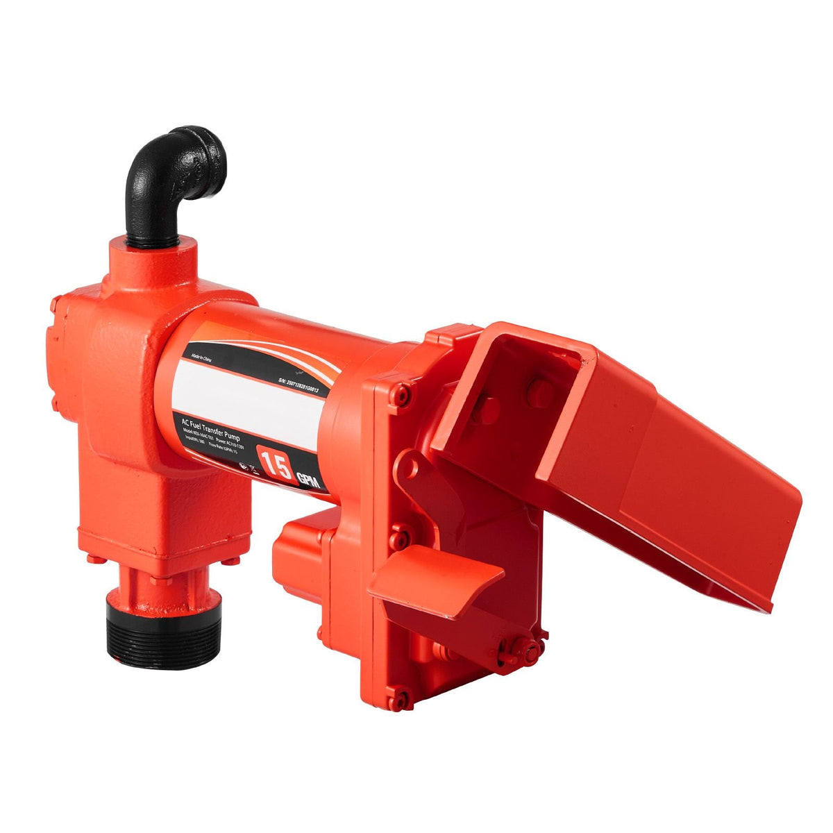 Fuel Transfer Pump 110V, 15 GPM 57 L/min, AC Electric Oil Transfer Pump, with Auto Shut-Off Fuel Nozzle & Discharge Hose, High Flow Kit for Gasoline, Diesel, Kerosene, Biodiesel, Ethanol Blends