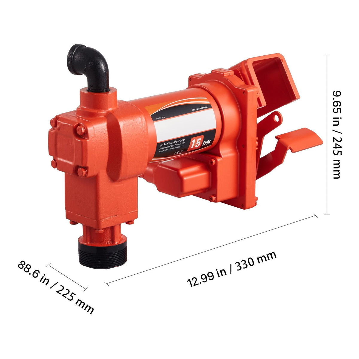 Fuel Transfer Pump 110V, 15 GPM 57 L/min, AC Electric Oil Transfer Pump, with Auto Shut-Off Fuel Nozzle & Discharge Hose, High Flow Kit for Gasoline, Diesel, Kerosene, Biodiesel, Ethanol Blends