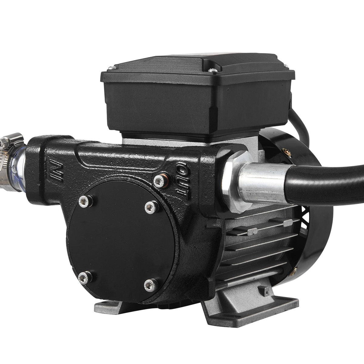 Fuel Transfer Pump 110V, 16 GPM 60 L/min, AC Electric Oil Transfer Pump for Diesel Kerosene Biodiesel, with Auto Fuel Nozzle & 2 Hoses, 45 ft/13.7 m Max Lift, for Vehicles, Construction Sites