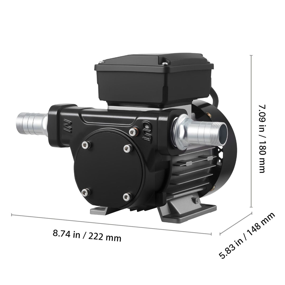 Fuel Transfer Pump 110V, 16 GPM 60 L/min, AC Electric Oil Transfer Pump for Diesel Kerosene Biodiesel, with Auto Fuel Nozzle & 2 Hoses, 45 ft/13.7 m Max Lift, for Vehicles, Construction Sites